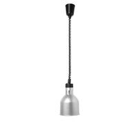 HENDI Lampe chauffante Suspendue réglable en Hauteur, cylindrique, Lampe Thermique Infrarouge pour Cuisine et Maintien des Aliments au Chaud, 230V, 250W, Ø175x(H) 250mm, Aluminium argenté