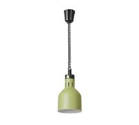 HENDI Lampe chauffante suspendue réglable en hauteur, cylindrique, lampe thermique infrarouge pour cuisine et maintien des aliments au chaud, 230V, 250W, ø175x(H)250mm, aluminium vert