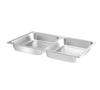 HENDI Lebensmittelpfanne GN 1/1 zweigeteilt, 7,5L, 530x325x(H)65mm