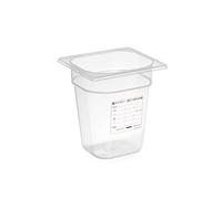 HENDI Lot de 24 récipients Gastronorm - Résistants à la température de -40 °C à 80 °C - Sans couvercle - 2,4 l - En polypropylène - GN 1/6-176 x 162 x 150 mm - Transparents