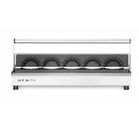 HENDI Machine à raviolis, manuelle, moule pour faire 5 raviolis à la fois, revêtement antiadhésif, pression uniforme, presse à raviolis, presse à pâte et moule à dumplings, 470x140x(H)95mm, inox