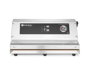 HENDI Machine Sous Vide à Aspiration Externe, 9 Niveaux de Vide, Manomètre avec Minuterie, Barre de Soudure 350mm, Pompe à Vibration 20 l/min, 230V/250W, 383x293x(H)175mm, Acier Inoxydable