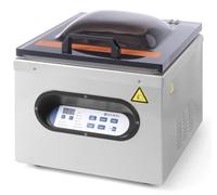 HENDI Machine Sous Vide à Cloche, 6 Niveaux de Vide, Fonction Marinade, Barre de Soudure 290x3,5mm, Pompe Rotative 77 l/min, Couvercle Transparent, 230V/630W, 425x359x(H)366mm, Acier Inoxydable