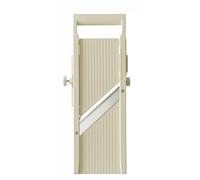 HENDI Mandoline japonaise Shōgun, trancheuse manuelle avec lame plate réglable (1-5mm) et 3 lames dentelées pour julienne (1/2/8mm), 380x158x(H)47mm, acier inoxydable, ABS, PP, beige