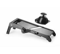 HENDI Mandoline japonaise, trancheur, mandoline manuel, réglable, tranche légumes, fruits, différentes lames et épaisseurs de coupe : 0.5-9mm (tranche ou julienne), acier inoxydable, PP, noir