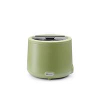 HENDI Marmite à soupe électrique, UNIQ, récipient chauffant, réchaud pour buffet, au bain marie, rond, 8L, 220V, 500W, ø366x(H)325mm, verre trempé, inox, Alu, PP, vert