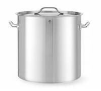 HENDI Marmite avec couvercle, grande capacité: 50L, faitout, convient à toutes les sources de chaleur, lavable au lave-vaisselle, ø400x(H)400mm, inox