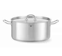 Hendi Marmite basse inox 12 L ø320×150 mm, couvercle à trous vapeur, lave‑vaisselle, toutes sources