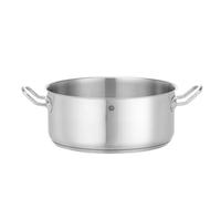HENDI Marmite, basse, sans couvercle, pot de cuisson, casserole, braisière, faitout, convient à toutes les sources de chaleur, lavable au lave-vaisselle, 7,3L, ø280x(H)120mm, acier inoxydable