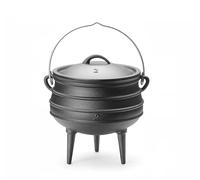 HENDI Marmite en fonte à 3 pieds, type potjie sud-africain, avec couvercle et anse, pour feu ouvert et four, 6L, ⌀245x(H)280mm