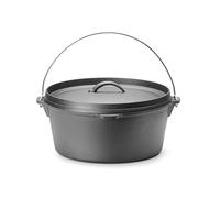 HENDI Marmite en fonte avec couvercle et anse, adaptée au feu ouvert, four, cuisinière à gaz, induction, électrique et vitrocéramique, 7,2L, ⌀310x(H)130mm