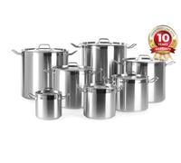 HENDI Marmite, haute - avec couvercle, Profi Line, 37L, ⌀360x(H)360mm