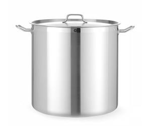 HENDI Marmite, haute, couvercle avec trous de vapeur, pot de cuisson, casserole, braisière, faitout, convient à toutes les sources de chaleur, lavable au lave-vaisselle, 70L, ø450x(H)450mm, inox
