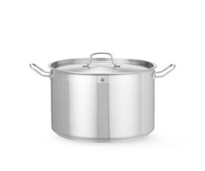 HENDI Marmite, médiane, couvercle avec trous de vapeur, pot de cuisson, casserole, braisière, faitout, convient à toutes les sources de chaleur, lavable au lave-vaisselle, 23.5L, ø360x(H)230mm, inox