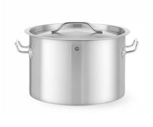 HENDI Marmite moyenne professionnelle, braisière avec couvercle perforé et poignées isolantes, compatible induction et gaz, 14 L, ø300x(H)200mm, acier inoxydable