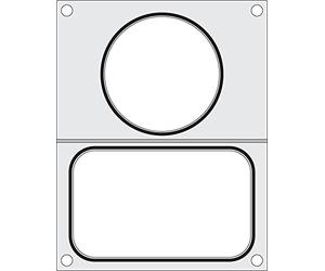 HENDI Matrice de scellage pour HENDI Scelleuse manuelle 976722, Joint en silicone noir, 2 récipients (1x 178x113 mm, 1x ø115 mm), aluminium