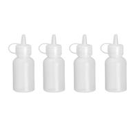 HENDI Mini flacon distributeur, bouteille à condiments et à sauces, réutilisable, set de 4 pièces, à presser, ketchup, moutarde, huile d'olive, vinaigrettes, mousses, 0,05L, ø35x(H)100mm, polyéthylène