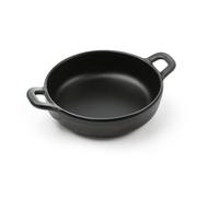 HENDI Mini récipient pour présenter et servir la nourriture, en forme de casserole, faitout, plateau de service, ne convient pas aux fours et aux fours à micro-ondes, 150x115x(H) 37mm, mélamine, noir