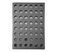 HENDI Moule en silicone cylindrique, antiadhésif, pour la cuisson, la congélation et les monoportions: -30 à 230°C, 48 cavités rondes ⌀3,5cm pour mini muffins madeleines, 570x375x(H)25mm