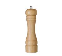 HENDI Moulin à Poivre avec Mécanisme de Broyage (Fraises) en Acier Inoxydable, Manuel et Réglable avec un Bouton, 57X(H)215 mm, Bois Clair