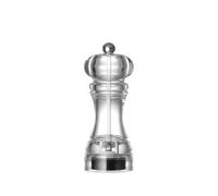 HENDI Moulin à poivre, avec moulin en céramique résistant, réglable en 4 étapes de fin à grossier, avec bouchon facile à enlever pour recharger, ABS et PMMA, ø58x(H)146mm, transparent