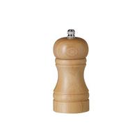 HENDI Moulin à Sel, avec Mécanisme de Broyage en Céramique (Fraises) Non Corrosif (Adapté au Sel), Manuel et Réglable avec un Bouton, 50X(H)113 mm, Bois Clair