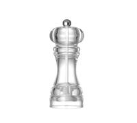 HENDI Moulin à sel, salière, avec moulin en céramique résistant, non réglable, assure une mouture uniforme, avec bouchon facile à enlever pour le remplissage, ABS et PMMA, ø58x(H)146mm, transparent