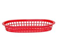 HENDI Paniers de service, style fast-food, paniers, pour servir les frites, les crevettes, les rondelles d'oignons, Quantité : 6, 275x175x(H)38mm, Rouge