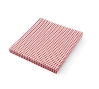 HENDI Papier alimentaire ingraissable, paquet de 500 feuilles, résistant à la graisse, papier paraffiné à carreaux rouges et blancs pour aliments et emballage, 200x250mm