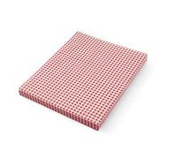 HENDI Papier alimentaire ingraissable, paquet de 500 feuilles, résistant à la graisse, papier paraffiné à carreaux rouges et blancs pour aliments et emballage, 250x350mm