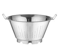 HENDI Passoire de cuisine, egouttoir, tamis pour la cuisine et le lavage des pâtes, des nouilles, des fruits, des légumes, des salades, rond, perforée, avec base et 2 poignées, ø365x(H)185 mm, Inox