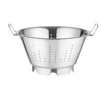 HENDI Passoire de cuisine, egouttoir, tamis pour la cuisine et le lavage des pâtes, des nouilles, des fruits, des légumes, des salades, rond, perforée, avec base et 2 poignées, ø325x(H)175 mm, Inox