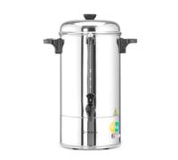 HENDI Percolateur à café, paroi simple, bac à filtre intégré, robinet non drip, pour café moulu grossièrement, pas de filtre en papier nécessaire, 6L, 230V, 1500W, 340x227x(H)468mm, inox 18/0