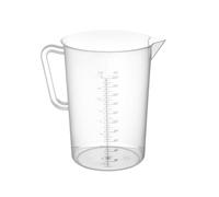 HENDI Pichet Doseur en Polypropylène avec Échelle Graduée, Capacité 2 L, Verseuse Transparente avec Poignée et Bec Verseur, Ø140x(H)215mm