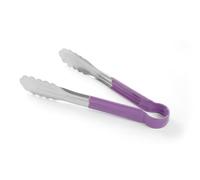 HENDI Pince de service HACCP, poignée enduite aux couleurs HACCP, pince de cuisine, pince alimentaire, pince à barbecue, pince de cuisson, 250 mm, acier inoxydable, violet