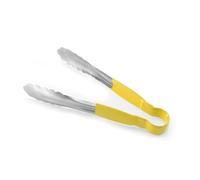 HENDI Pince de service HACCP, poignée enduite aux couleurs HACCP, pince de cuisine, pince alimentaire, pince à barbecue, pince de cuisson, 300 mm, acier inoxydable, jaune