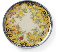 HENDI Assiette à pizza ronde, porcelaine, motif: barocco, conviennent pour la lave-vaisselle et les fours à micro-ondes, ⌀330 mm, jaune/noir
