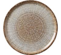 HENDI Assiette à Pizza Ronde en Porcelaine Émaillée avec Motif Pierre Naturelle, Assiette pour Servir la Pizza, Compatible Micro-ondes et Lave-vaisselle, ⌀330mm, Brun/Gris