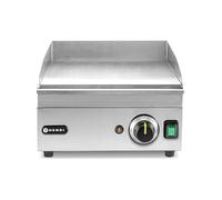 HENDI Plancha électrique à griller lisse, plaque, grill, barbecue, tiroir à graisse amovible, température réglable jusqu'à 300°C, 230V, 2000W, 325x485x(H)222mm, inox