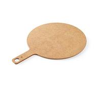 HENDI Planche plateau plaque assiette à pizza, ronde, planche de présentation pour servir les pizzas, avec poignée et trou de suspension, ø406x(H)6mm, en bois