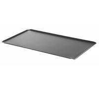 HENDI Plaque à griller GN 1/1, CONVECTOMAT, plaque de barbecue, bord étroit, plateau plat de grillage, de cuisson, de four, revêtement antiadhésif PTFE, jusqu'à 200°C, 530x325x(H)10mm, aluminium