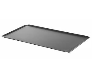 HENDI Plaque à griller GN 1/1, CONVECTOMAT, plaque de barbecue, bord étroit, plateau plat de grillage, de cuisson, de four, revêtement antiadhésif PTFE, jusqu'à 200°C, 530x325x(H)10mm, aluminium