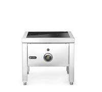 HENDI Plaque à Induction Professionnelle 5000W, Réchaud Hokker Haute Puissance avec 11 Niveaux, 400V, 400x400x(H)380mm, Acier Inoxydable