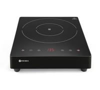 HENDI Plaque de cuisson à induction de table, commandes tactiles, minuteur, 60-240 °C, 230V/3500W, 337x417x(H)85mm, acier inoxydable, noir