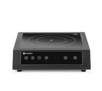 HENDI Plaque de cuisson à induction de table professionnelle XL, commande tactile, 60-240°C, 220V, 3500W, 355x400x(H)100mm, fonte et verre trempé, noir