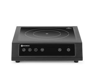 HENDI Plaque de cuisson à induction de table professionnelle XL, commande tactile, 60-240°C, 220V, 3500W, 355x400x(H)100mm, fonte et verre trempé, noir