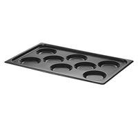 HENDI Plaque de cuisson pour œufs au plat, omelettes, pancakes, GN 1/1, CONVECTOMAT, plateau de four avec 8 moules ronds, antiadhésif avec revêtement PTFE, jusqu'à 200°C, 530x325x(H)26mm, aluminium