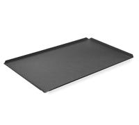 HENDI Plaque de cuisson perforée antiadhésive, 4 bords, GN 1/1 | Aluminium, revêtement antiadhésif PTFE, épaisseur 1,5mm, four jusqu'à 250°C, empilable, 530x325x(H)10mm
