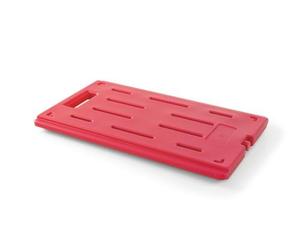HENDI Plaque eutectique Chaude Professionnelle, GN 1/1, pour caisses isothermes, élément Chauffant, accumulateur de Chaleur, Bloc Thermique, Plaque de Chaleur, 530x325x(H) 30mm, HDPE, Rouge