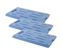 HENDI Plaque eutectique froide professionnelle, GN 1/1, pour caisses isothermes, élément réfrigérant, accumulateur de froid, bloc thermique, pack bloc de glace, 530x325x(H)30mm, HDPE, bleu (Lot de 3)